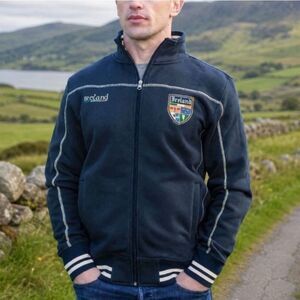 Retro Irish Unisex NWOT Navy Ireland Crest LS Full Zip Sweatshirt Jacket Size M
